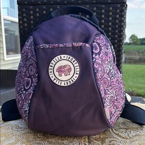 Ivory Ella Navy and Purple Paisley Backpack